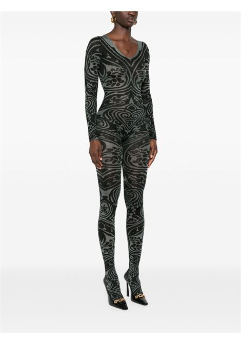 Black Body Tattoo V-neck catsuit Wolford x etro - women WOLFORD X ETRO | 583088095